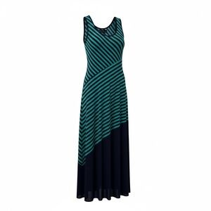Striped Teal and Navy Maxi Dress